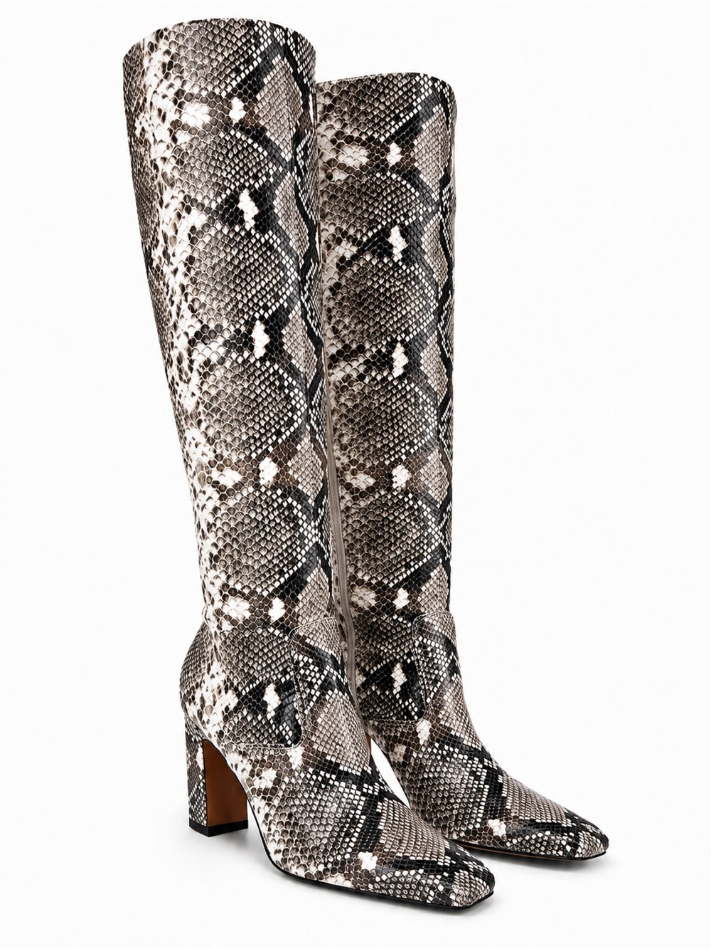 Franco Sarto Women's Bowman Knee High Boot, Roccia Snake Wide Calf 7.5M
